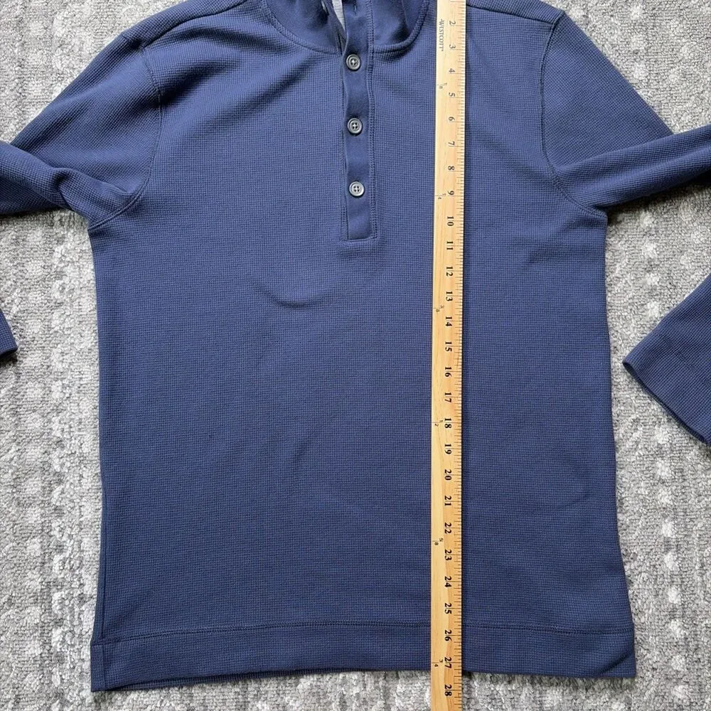 Banana Republic Lot Of 2 Mens Waffle Knit Long Sleeve Shirts Large Plum Blue